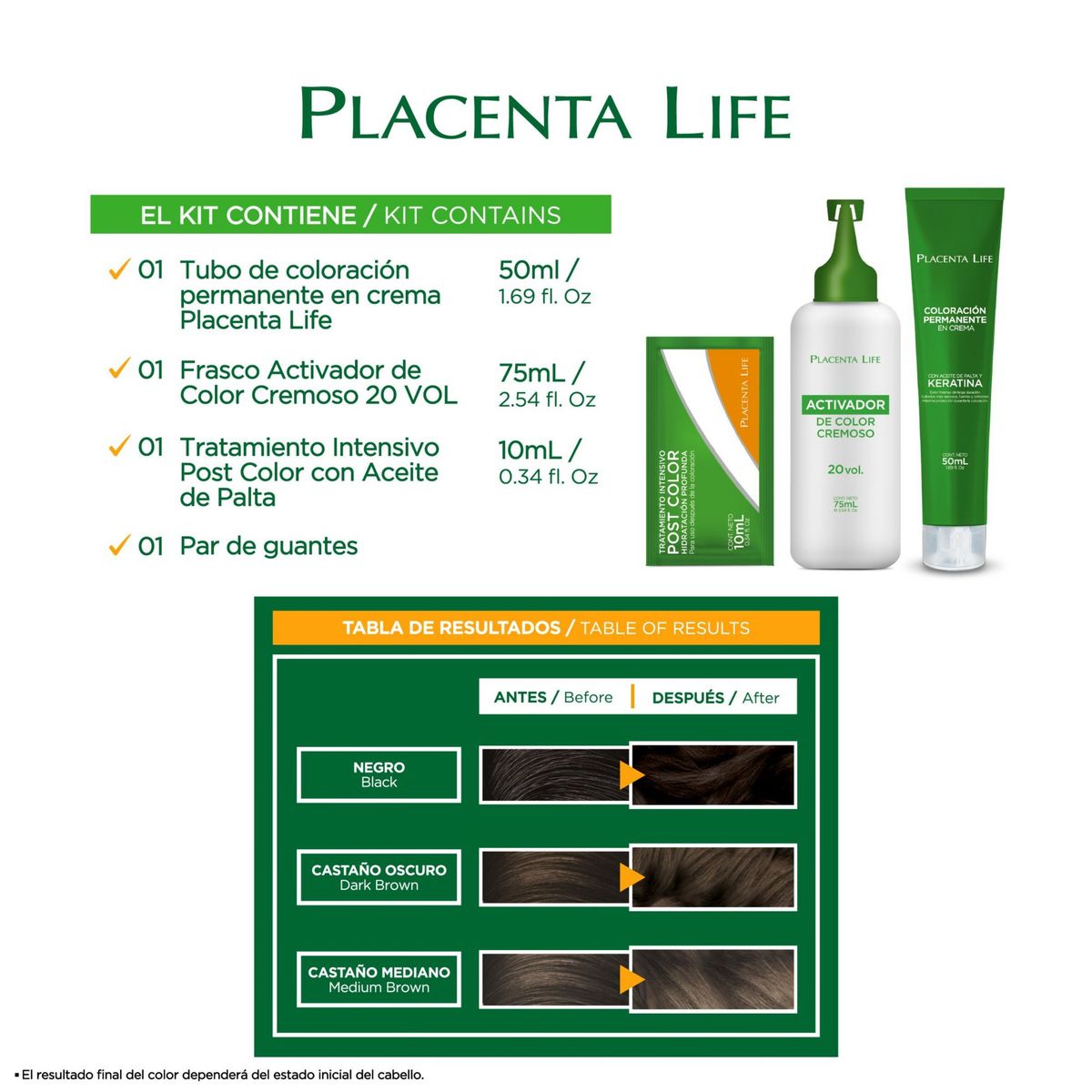 PLACENTA LIFE - Tinte Placenta Life Tono 6 Rubio Oscuro