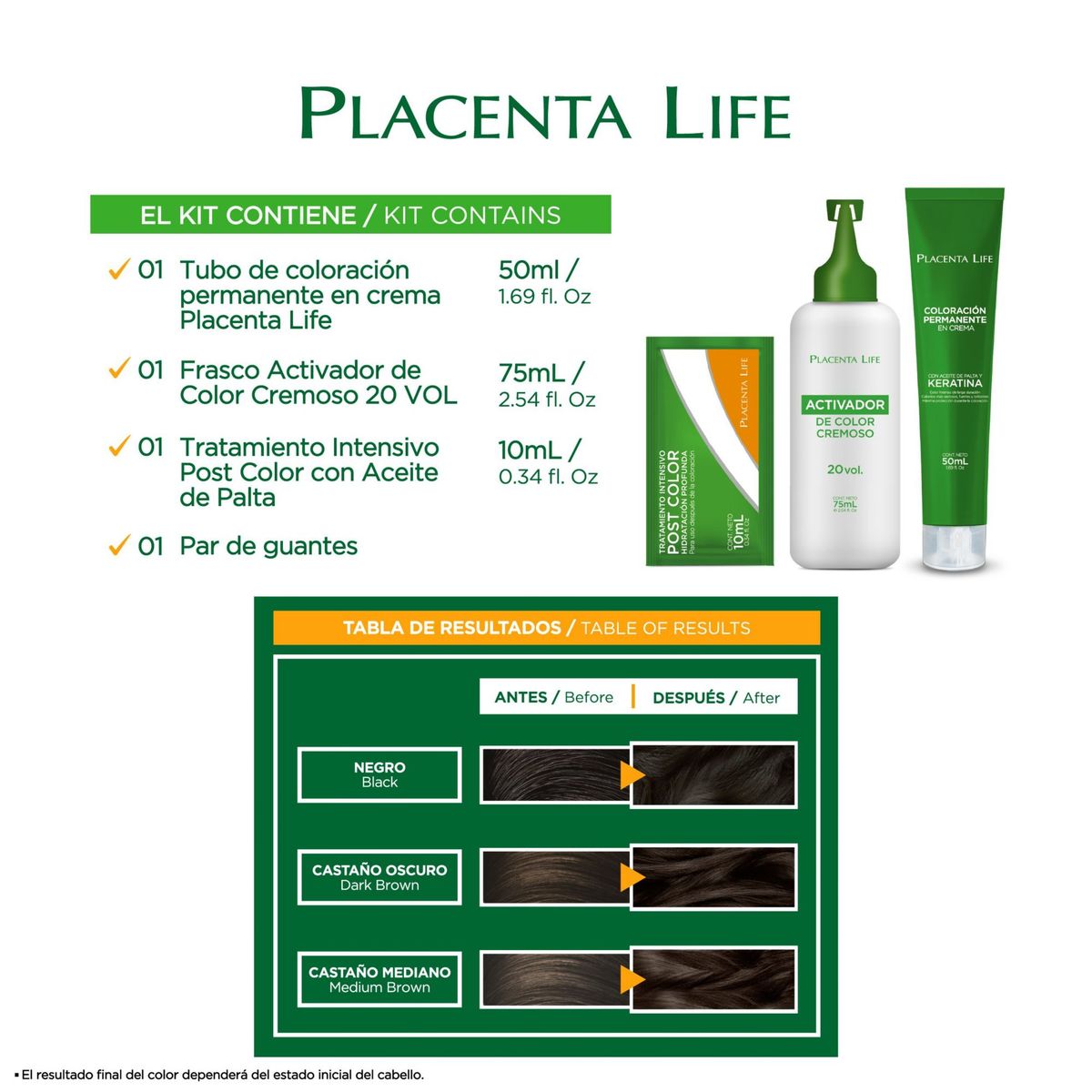 PLACENTA LIFE - Tinte Placenta Life Tono 5 Castaño Claro