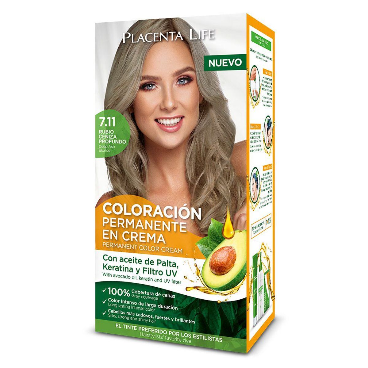 PLACENTA LIFE - Tinte Placenta Life Tono 7.11 Rubio Cenizoso Profundo