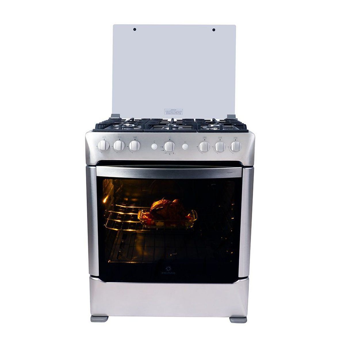 INDURAMA - Cocina 30 Pulgadas 6 Hornillas con Encendido Eléctrico Parma Croma