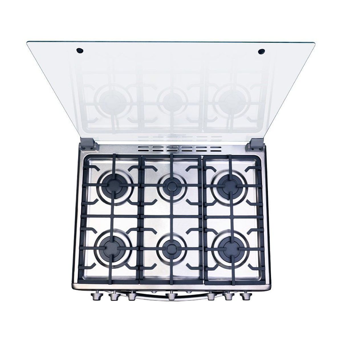 INDURAMA - Cocina 30 Pulgadas 6 Hornillas con Encendido Eléctrico Parma Croma