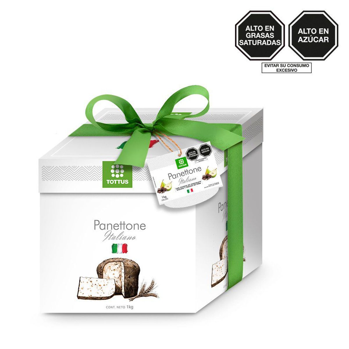 TOTTUS - Panetón Tottus con Chispas de Chocolate Negro y Trozos