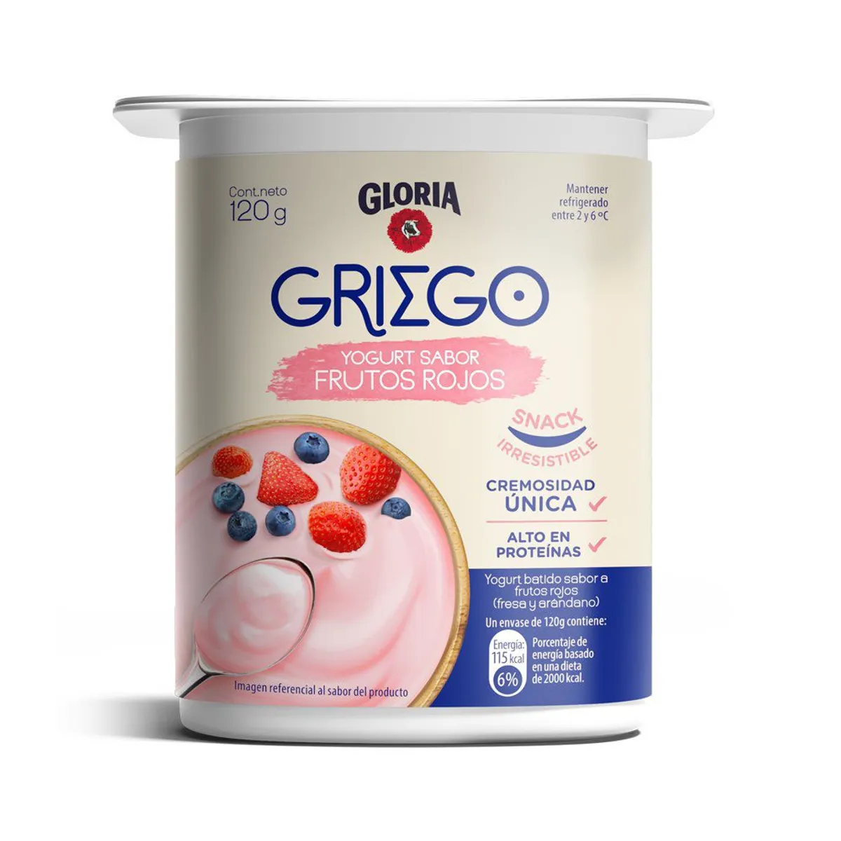 GLORIA - Yogurt Gloria Griego Frutos Rojos Envase 120 g