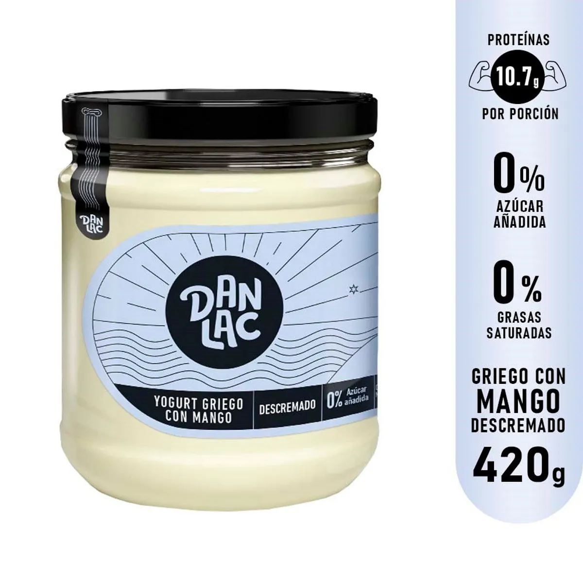 DANLAC - Yogurt Griego Danlac Descremado Mango Envase 420 g