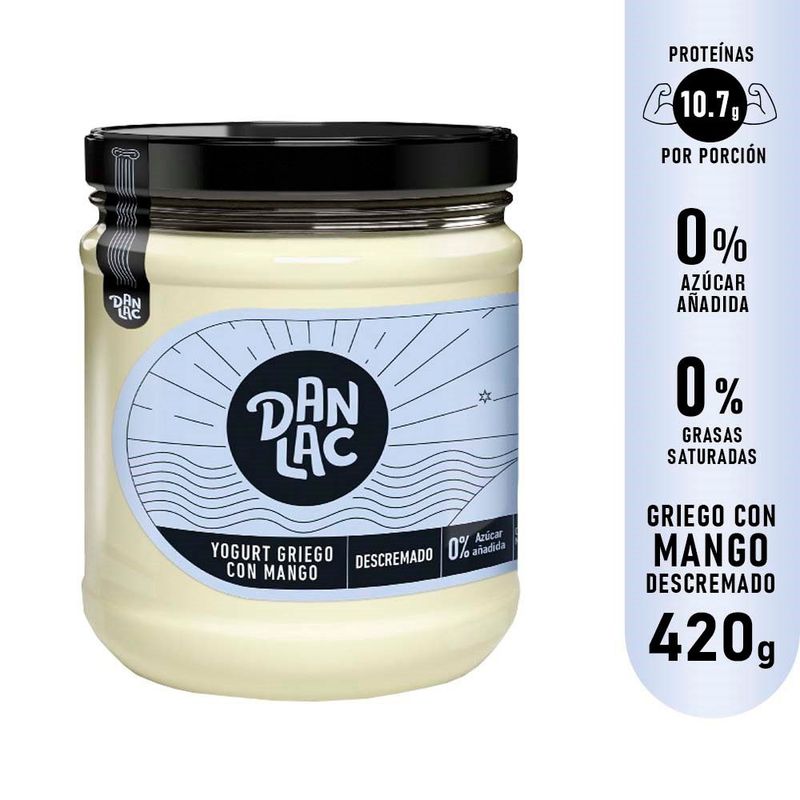 DANLAC - Yogurt Griego Danlac Descremado Sabor Mango 420 g