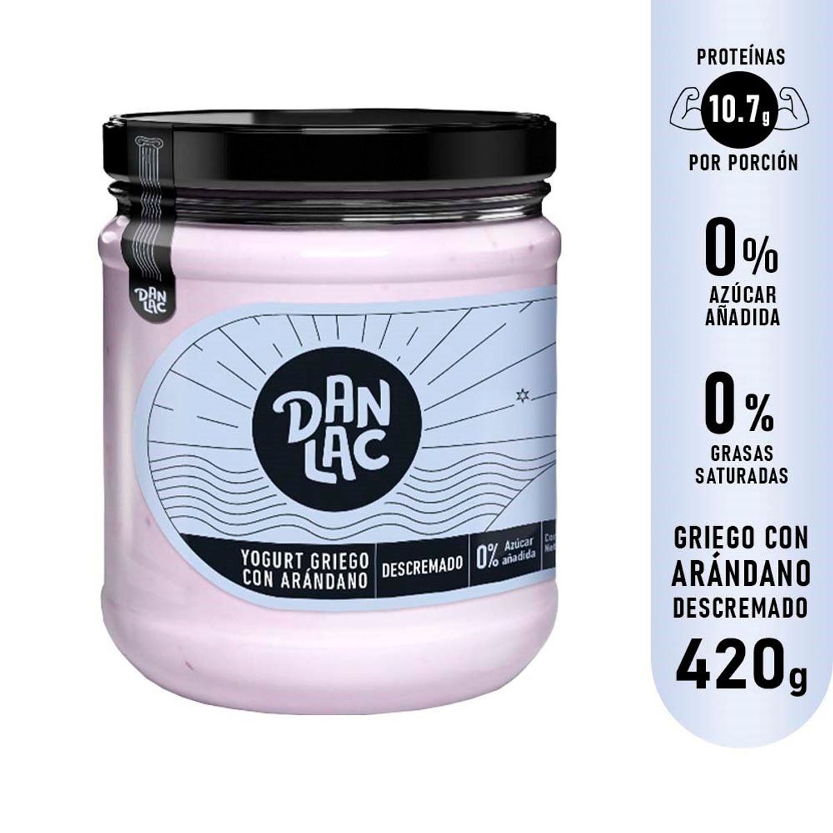 DANLAC - Yogurt Griego Danlac Descremado Arándano Envase 420 g