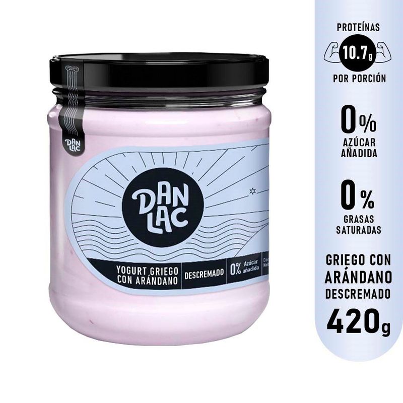 DANLAC - Yogurt Griego Danlac Descremado Sabor Arándano 420 g