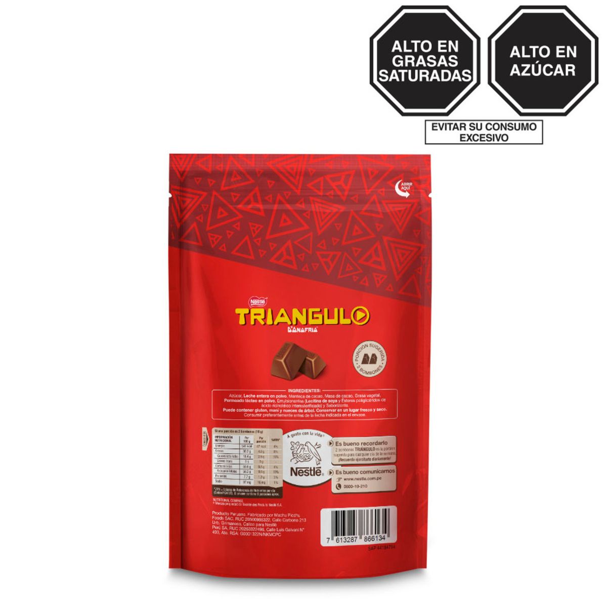TRIANGULO - Bombones Chocolate Triángulo con Leche Doypack 136 g