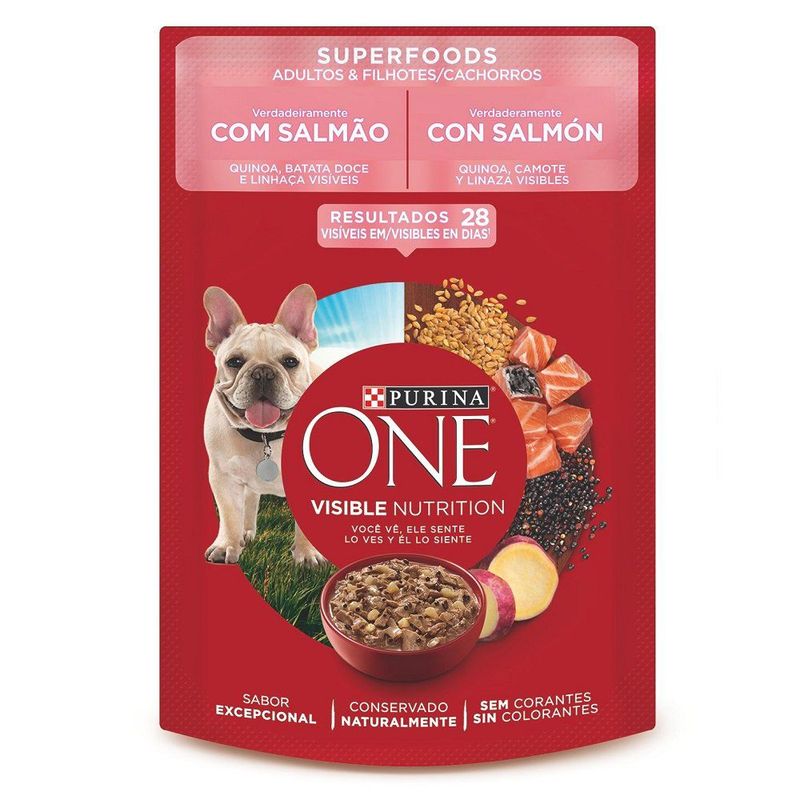 PURINA ONE - Alimento húmedo para perros Purina One Adulto y Cachorro sabor salmón de 85gr