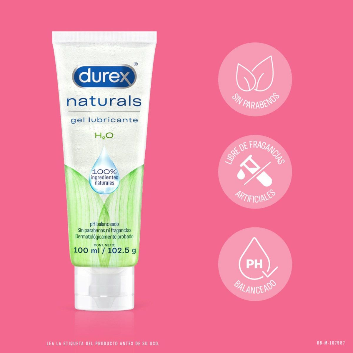 DUREX - Gel Lubricante Íntimo Durex Naturals H2O Envase 100 mL