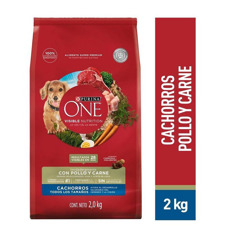 PURINA ONE - Alimento para perro Purina One Cachorros sabor pollo y carne en bolsa de 2kg
