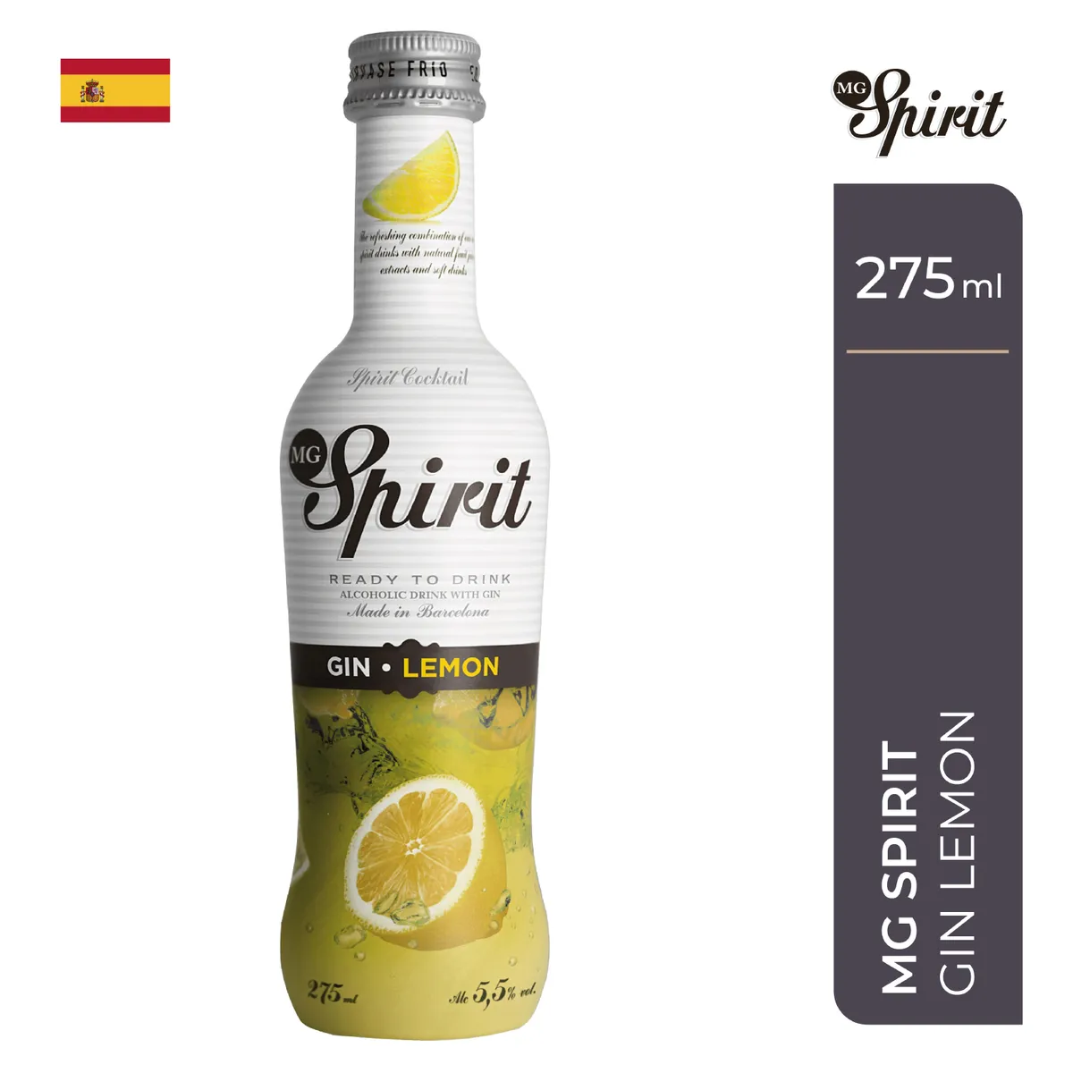 MG SPIRIT - Bebida RTD Gin MG Spirit Lemon Botella 275 mL