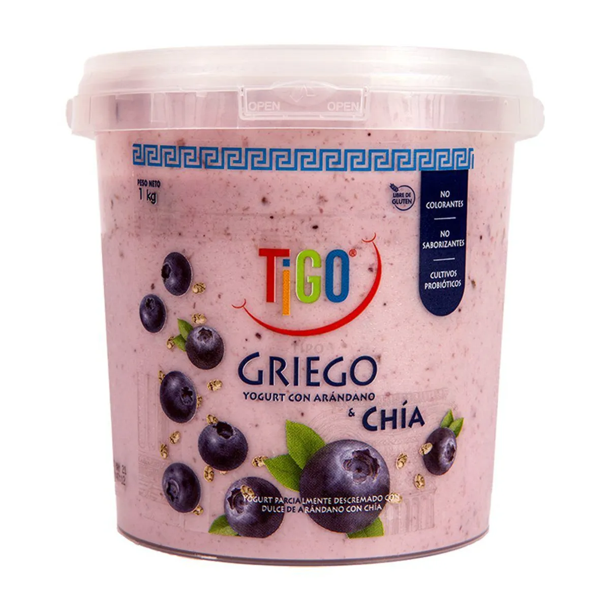 TIGO - Yogurt Griego Tigo Arándano y Chía Envase 1 Kg