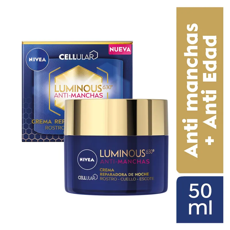 NIVEA - Crema Facial Nivea Luminous Antimanchas Regeneradora Noche Envase 50 mL