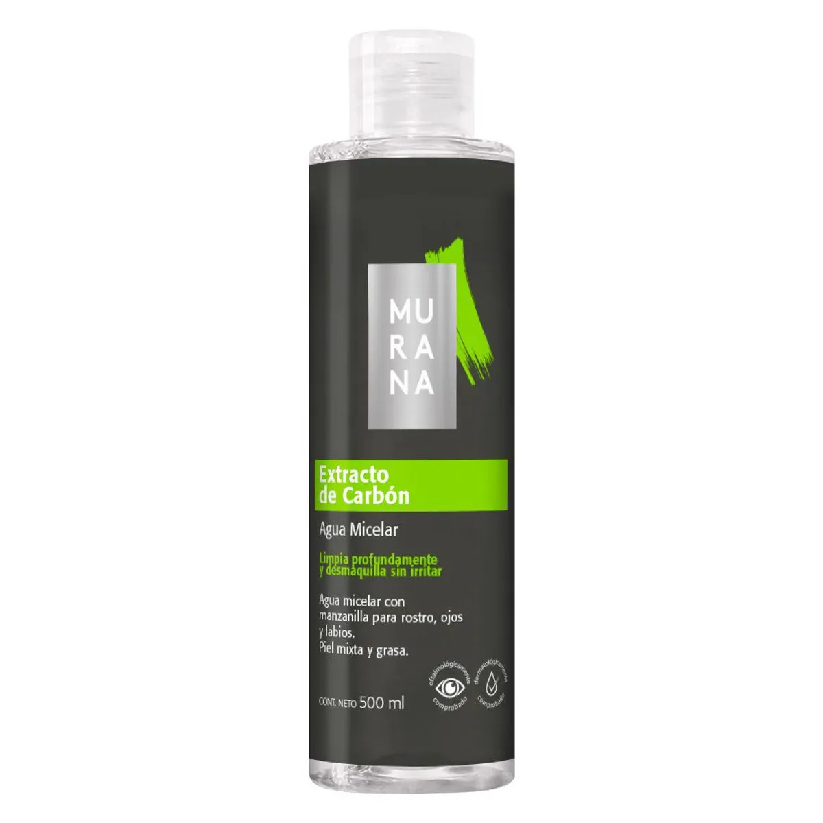 MURANA - Agua Micelar Murana Detox Carbón Envase 500 mL