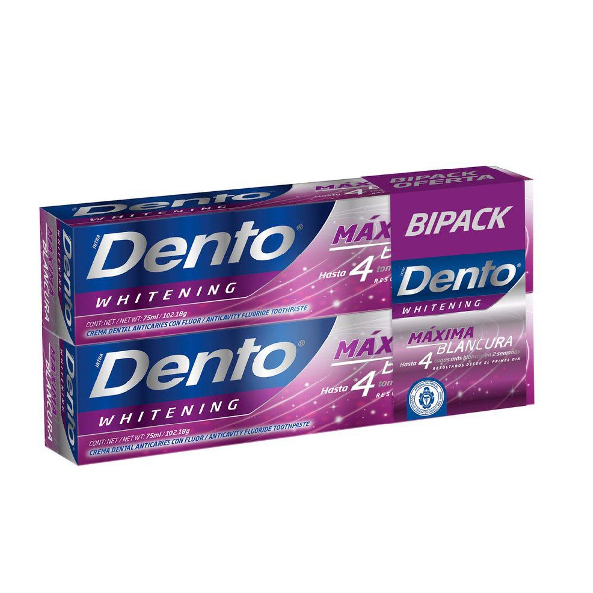 DENTO - Pasta Dental Dento Maxima Blancura Bipack Caja 75 mL