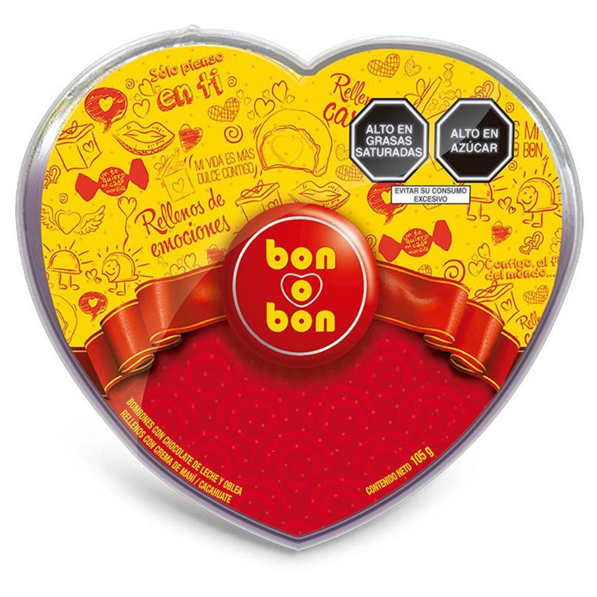 BON O BON - Bombones Bon o Bon Dulce de Leche Corazón Envase 105 g