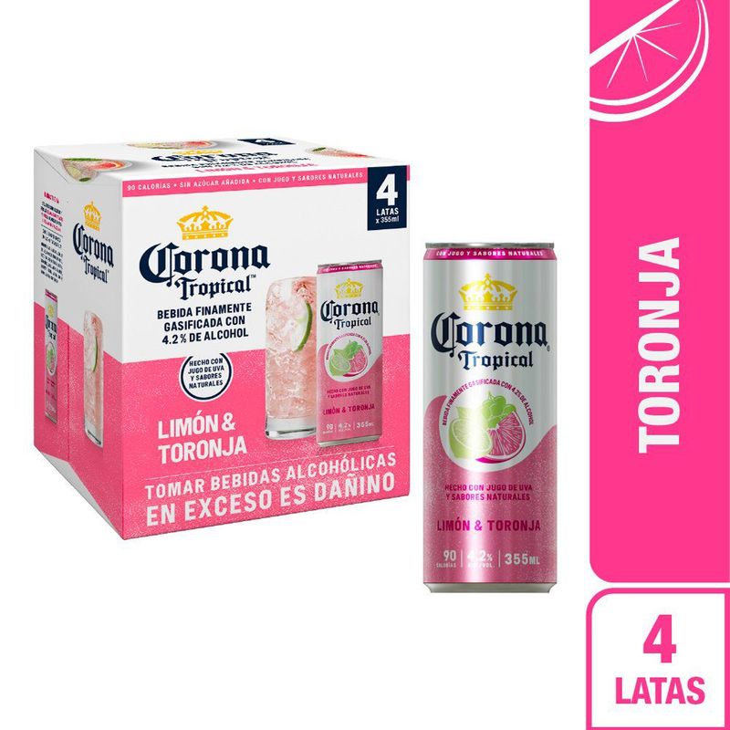 CORONA - Four Pack Corona Tropical Limon 355 mL