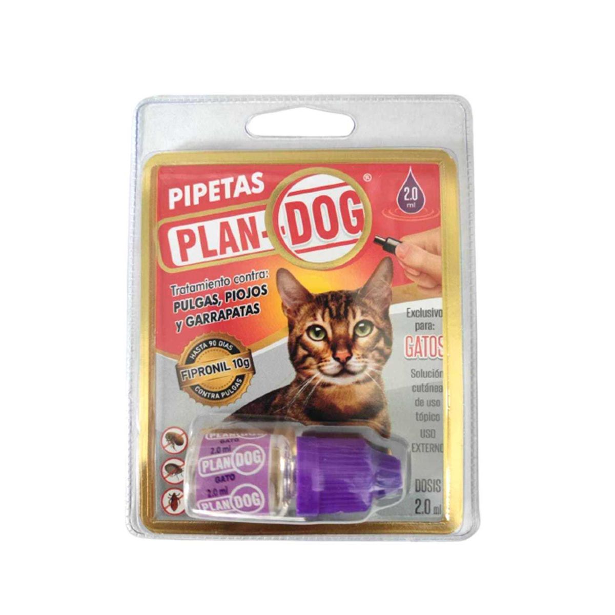 PLAN DOG - Pipeta Antipulgas Plan Dog Gato Envase 2.0 mL