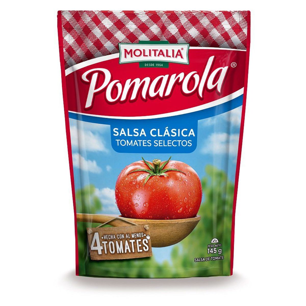 MOLITALIA - Salsa Tomate Pomarola Clasica Bolsa 145 g