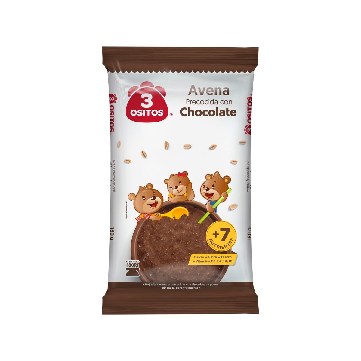 3 OSITOS - Avena Hojuela 3 Ositos con Chocolate Bolsa 180 g