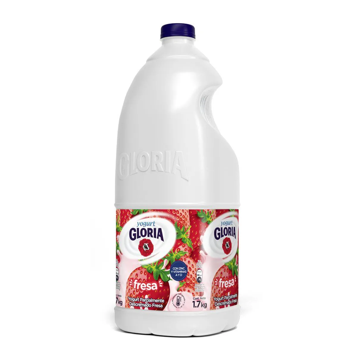 GLORIA - Yogurt Gloria Parcialmente Descremado Fresa Botella 1.7 Kg