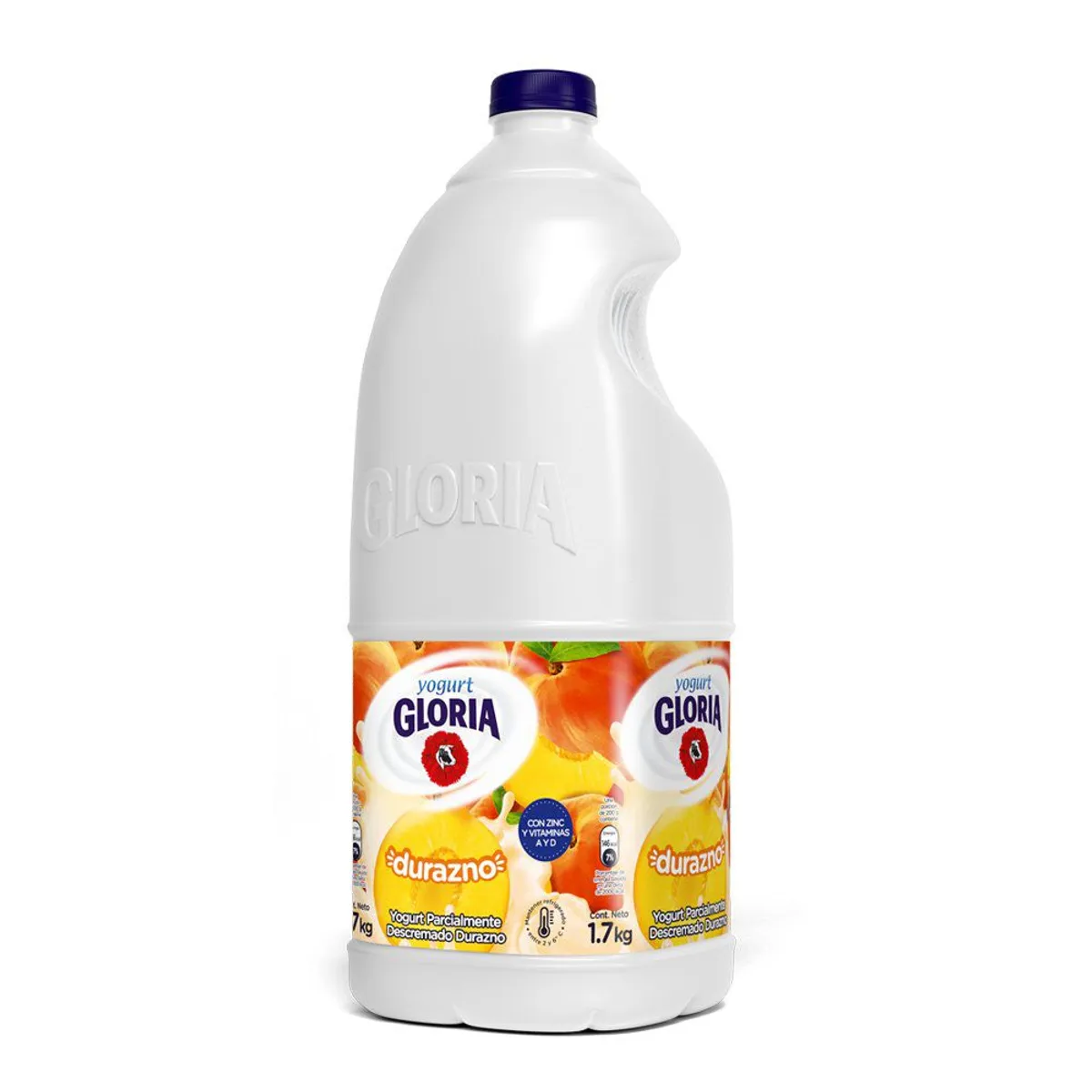 GLORIA - Yogurt Gloria Parcialmente Descremado Durazno Botella 1.7 Kg