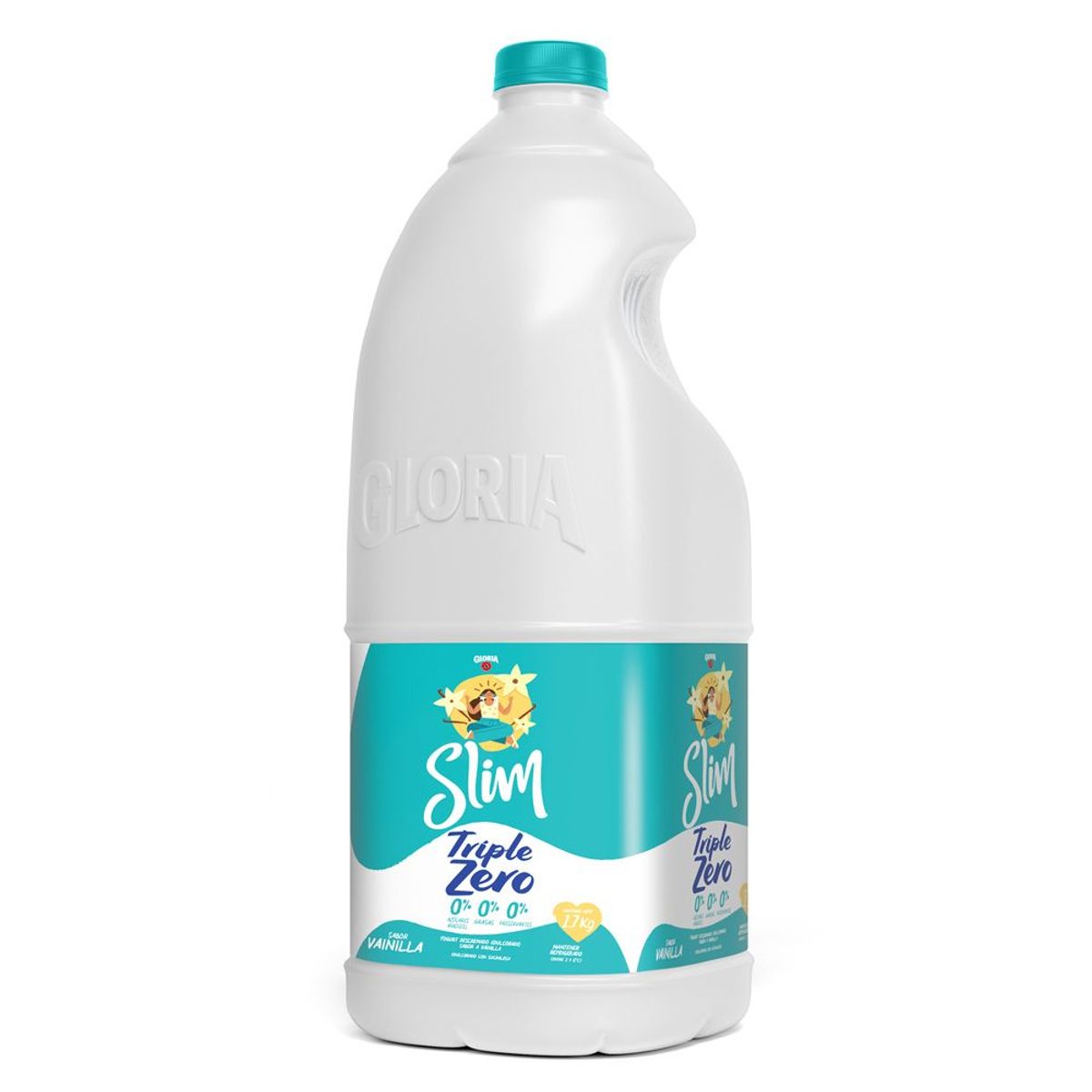 GLORIA - Yogurt Gloria Slim Triple Zero Vainilla Botella 1.7 Kg