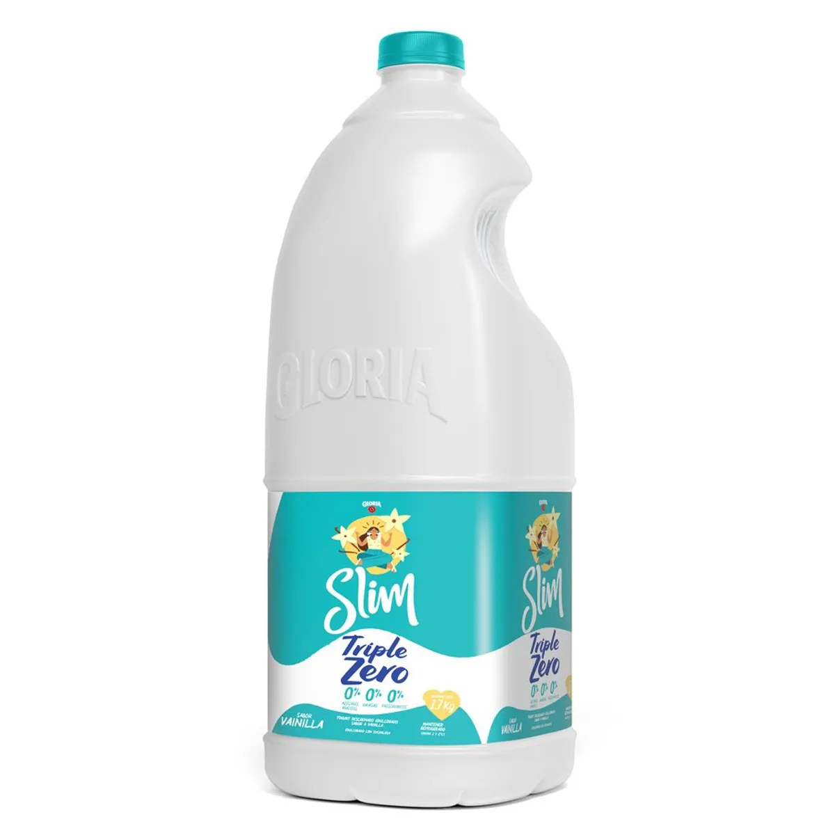 GLORIA - Yogurt Gloria Slim Triple Zero Vainilla Botella 1.7 Kg