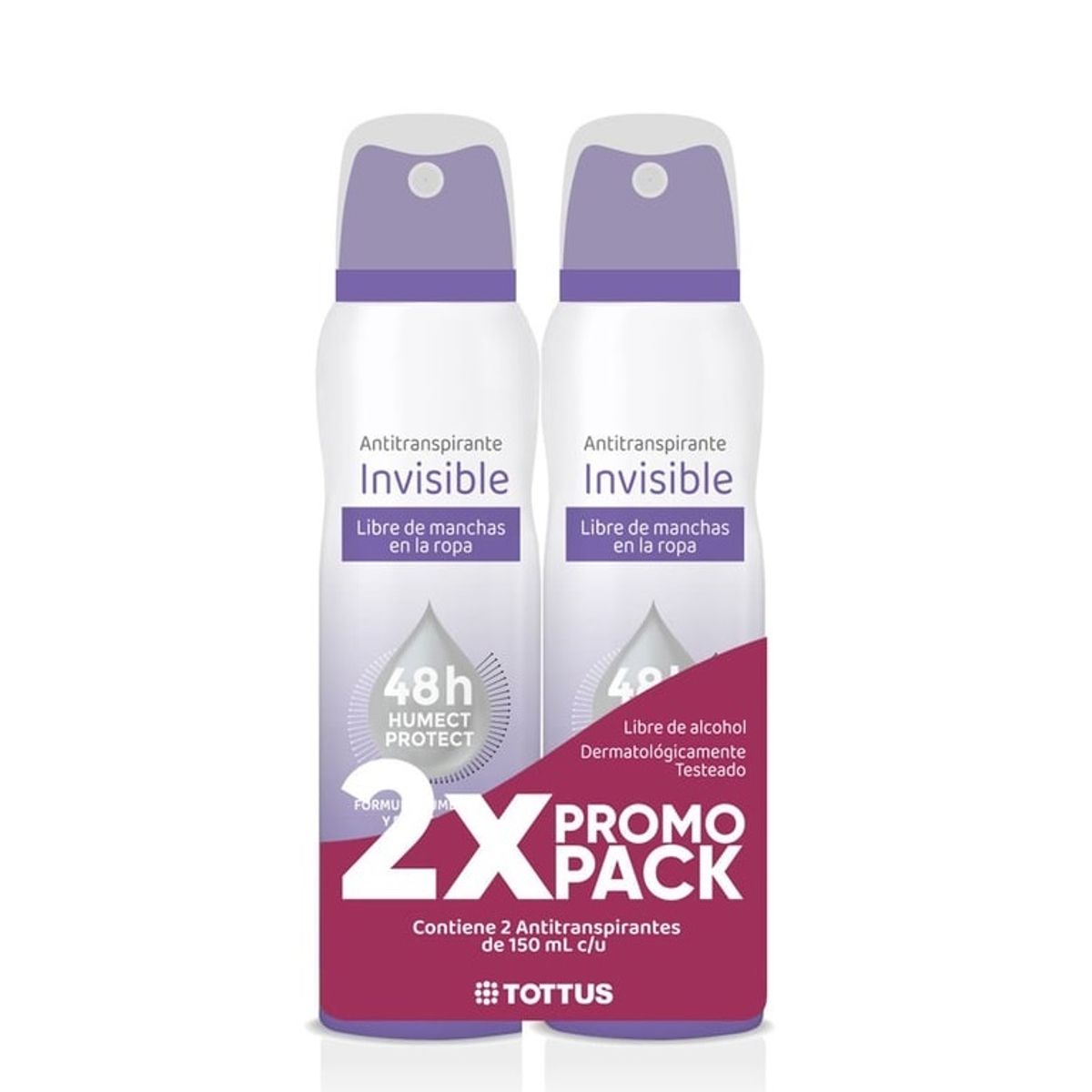 TOTTUS - Antitranspirante en Spray Tottus Mujer Invisible Empaque 2 Und