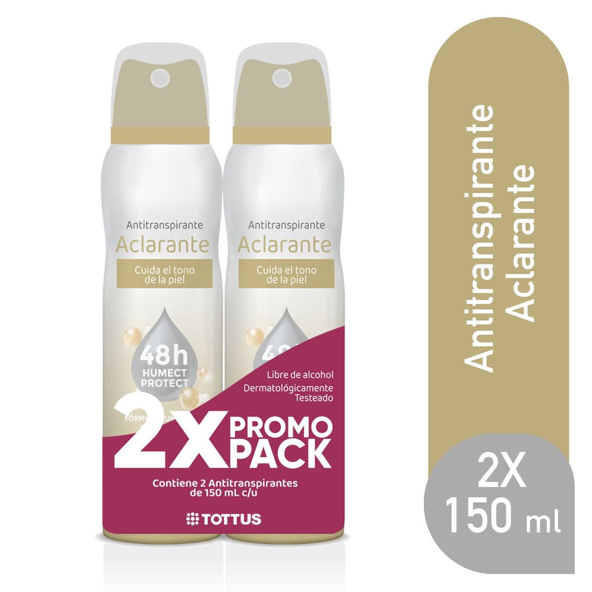 TOTTUS - Antitranspirante en Spray Tottus Mujer Aclarante Empaque 2 Und