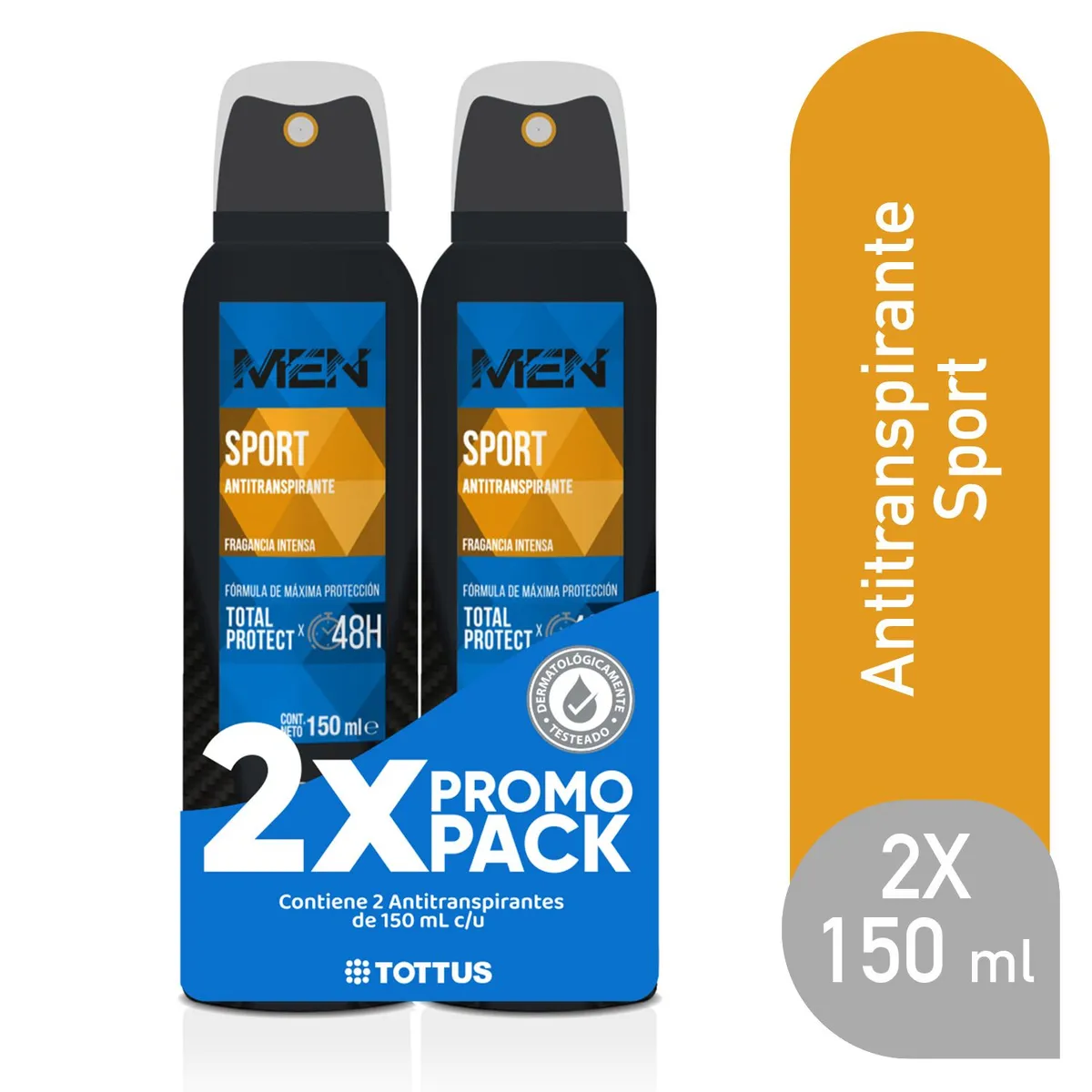 TOTTUS - Antitranspirante en Spray Tottus Hombre Sport Empaque 2 Und