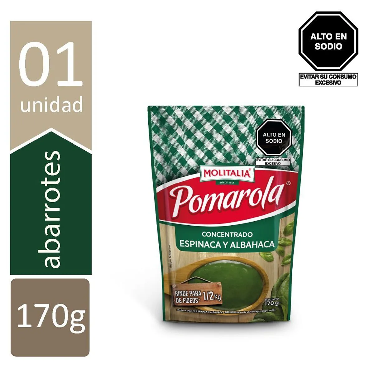 MOLITALIA - Salsa EsPiñaca Albahaca Pomarola Concen 170g