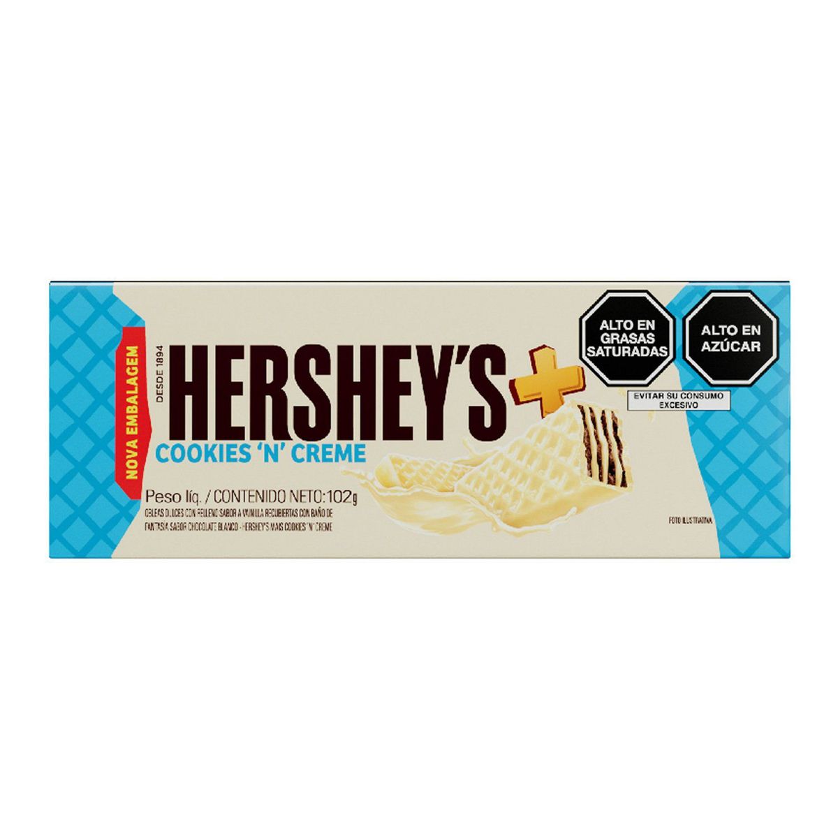 HERSHEYS - Wafer Relleno Sabor Vainilla Hersheys Cookies Creme 102 g