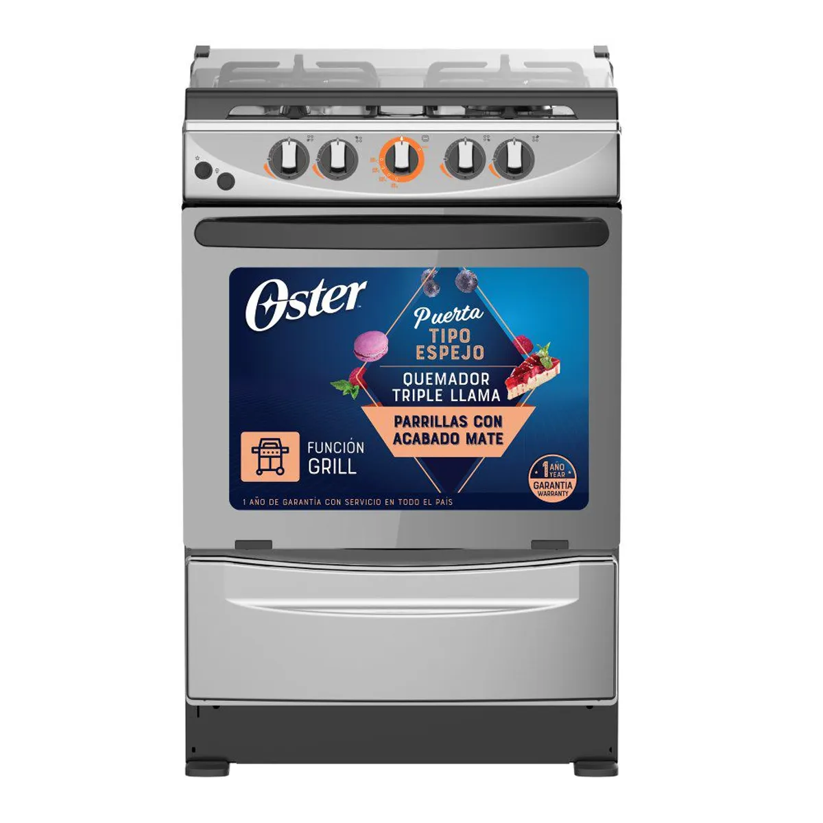 OSTER - Cocina a Gas de 24 Pulgadas Gris