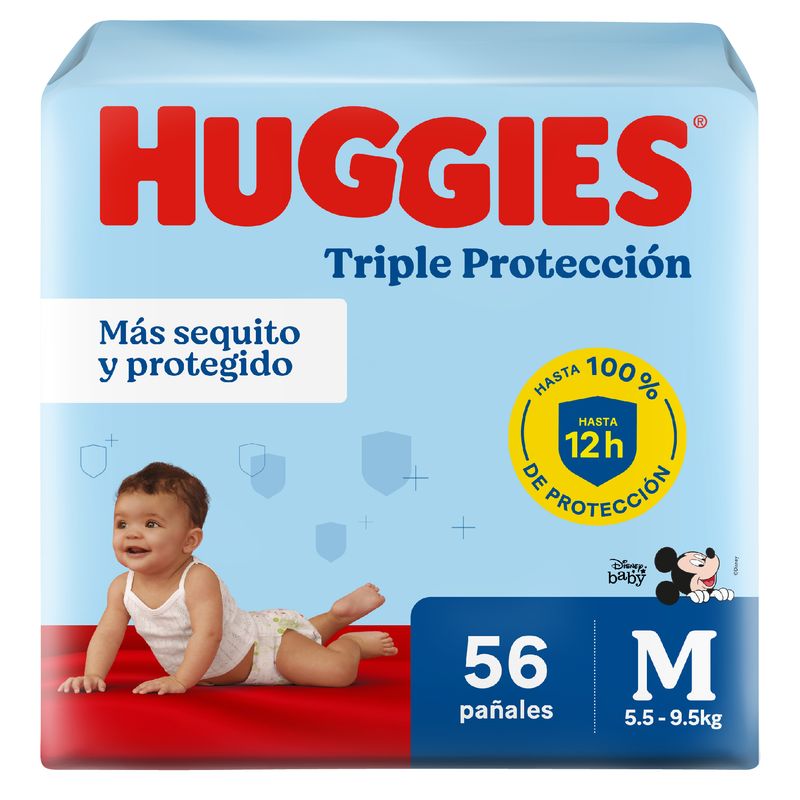 HUGGIES - Pañal Huggies Triple Protección Talla M Empaque 56 Und