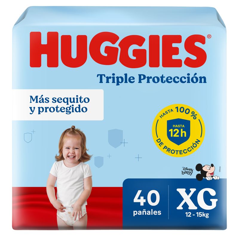 HUGGIES - Pañal Huggies Triple Protección Talla XG Empaque 40 Und