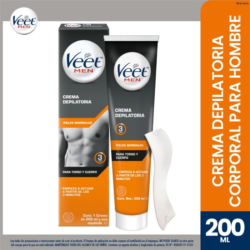 VEET - Crema Depilatoria Veet For Men Piel Normal + Espatula