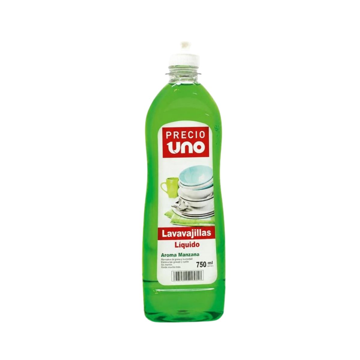 PRECIO UNO - Lavavajilla Líquido Precio Uno Antibacterial Manzana Envase 750 mL