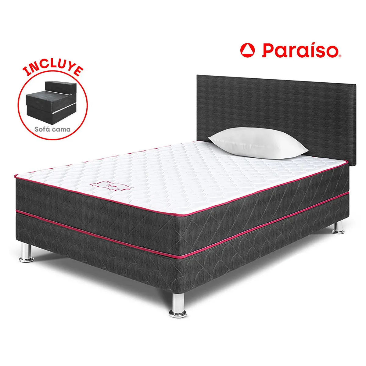 PARAISO - Dormitorio Nappy 1.5 Plz + Sofa Cama