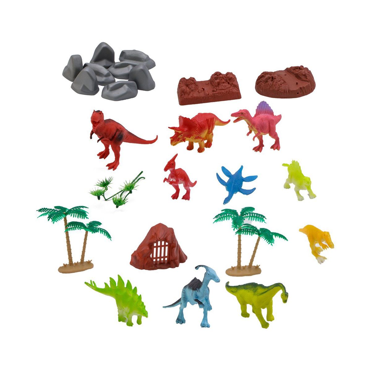 ANIMAL LIFE - Balde de Animales Dinosaurios 22 Pzs
