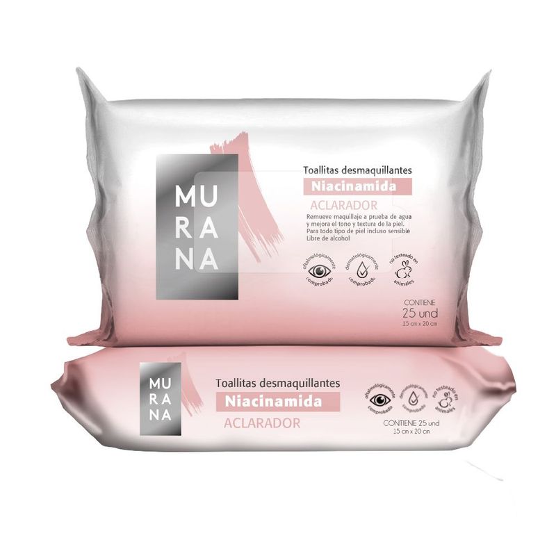 MURANA - Toallitas Desmaquillantes Murana Aclaradora Empaque 25 Und