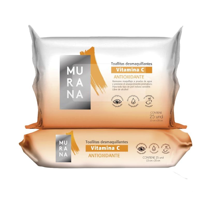 MURANA - Toallitas Desmaquillantes Murana Antioxidante Empaque 25 Und