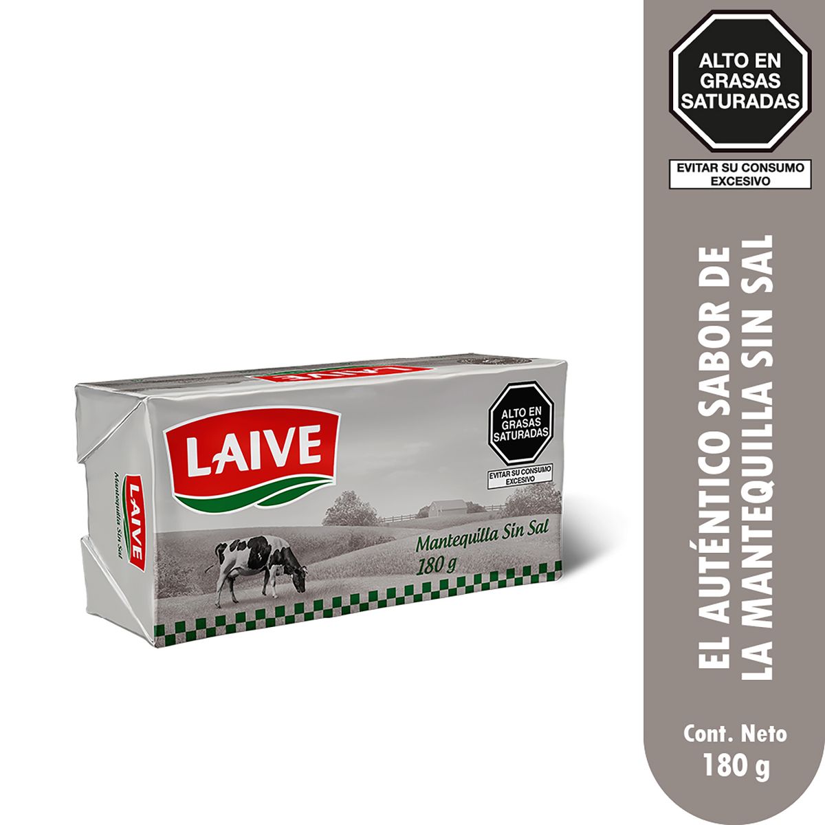 LAIVE - Mantequilla sin Sal Laive en Barra Empaque 180 g