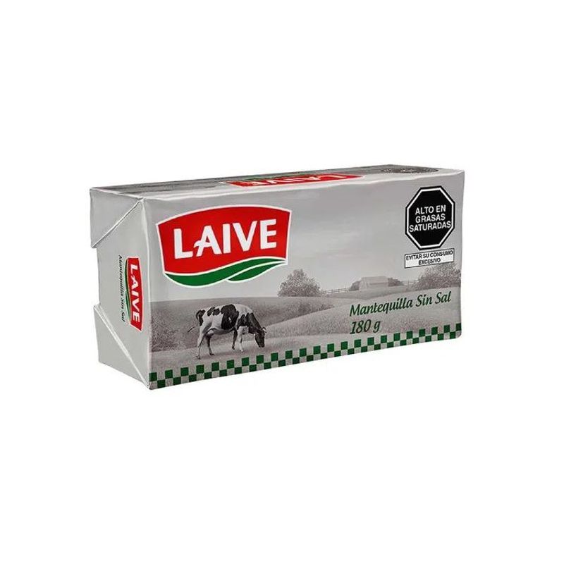 LAIVE - Mantequilla Sin Sal Laive Barra 180 g