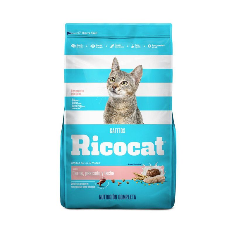 RICOCAT - Comida para Gatos Ricocat Carne Pescado y Leche 3 kg