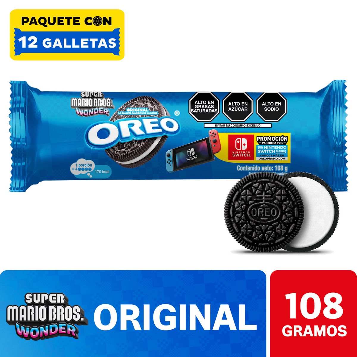 OREO - Galleta Oreo Sabor Original Empaque 108 g