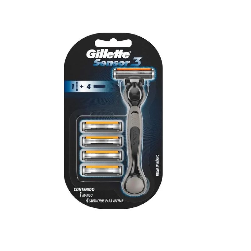 GILLETTE - Maquina Afeitar Gillette Recargable Sensor3 Rpto 4