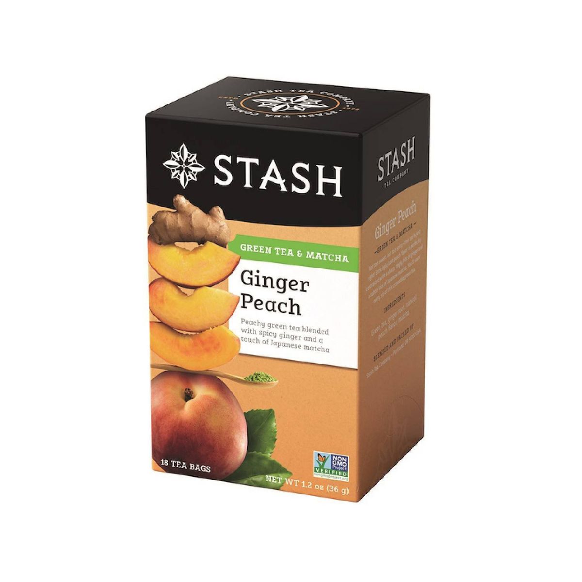 STASH - Té Verde Stash con Jengibre y Melocotón Caja 36 g
