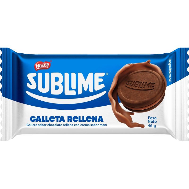 SUBLIME - Galleta Sublime Chocolate y Crema Maní 6 Unidades